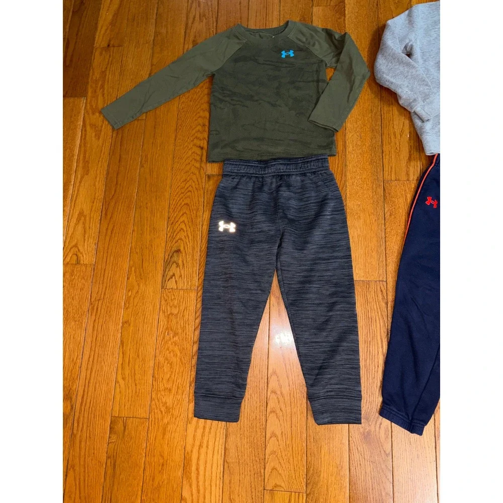 Nike Under Armour Boys Activewear Set 4T Green Camo Gray Navy Joggers Sweatshirt